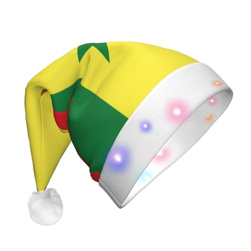 Weihnachtsmütze mit Flagge des Senegals, Weihnachtsmann, mit LED-Licht, Unisex, lustig, geeignet von SAAKE