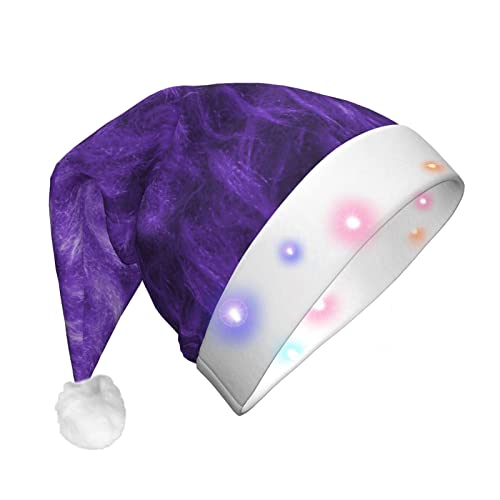 Weihnachtsmütze mit violettem Druck, Weihnachtsmann, LED, Unisex, lustig, geeignet von SAAKE