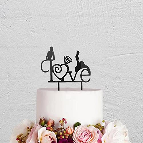 Cake Topper Hochzeit, Tortentopper Hochzeitstorte, Hochzeitstorte Topper, Cake Topper Hochzeit Personalisiert, Torten Topper Hochzeit, Kuchen Deko Hochzeit für Hochzeit Party Verlobung Acryl von SABAN