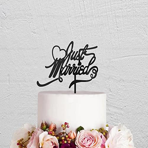 Just Married Cake Topper, Cake Topper Hochzeit Personalisiert, Tortentopper Hochzeitstorte, Kuchen Deko Hochzeit, Cake Topper Hochzeit, Just Married Deko für Hochzeit Party Verlobung Acryl von SABAN