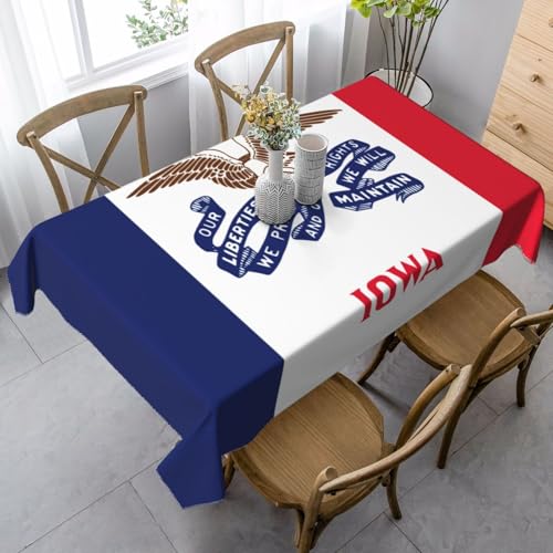 Iowa Rechteckige Tischdecke mit Staatsflaggen-Druck, Thanksgiving Tischdecke, dekorative Tischdecke von SABFWF