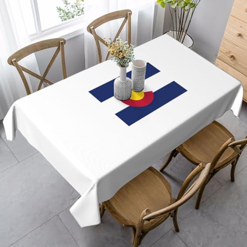 Rechteckige Tischdecke mit Colorado-Flaggen-Druck, Thanksgiving-Tischdecke, dekorative Tischdecke von SABFWF