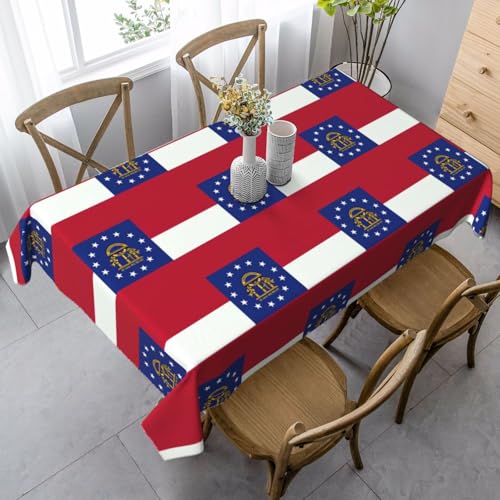 Rechteckige Tischdecke mit Georgia-Staatsflaggen-Druck, Thanksgiving-Tischdecke, dekorative Tischdecke von SABFWF