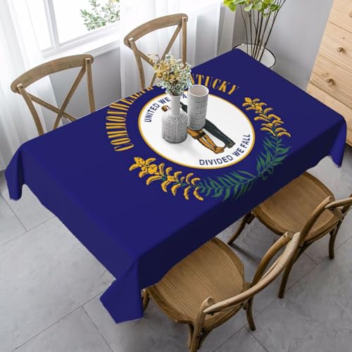 Rechteckige Tischdecke mit Kentucky-Staatsflaggen-Druck, Thanksgiving-Tischdecke, dekorative Tischdecke von SABFWF