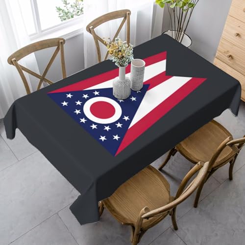 Rechteckige Tischdecke mit Ohio-Flaggen-Druck, Thanksgiving-Tischdecke, dekorative Tischdecke von SABFWF