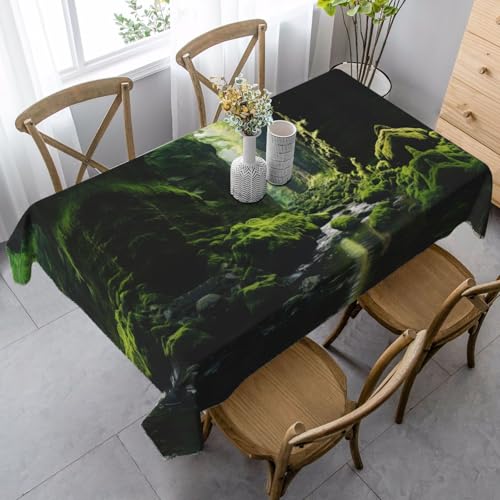 SABFWF Rechteckige Tischdecke mit Felsmoosdruck, Thanksgiving-Tischdecke, dekorative Tischdecke von SABFWF