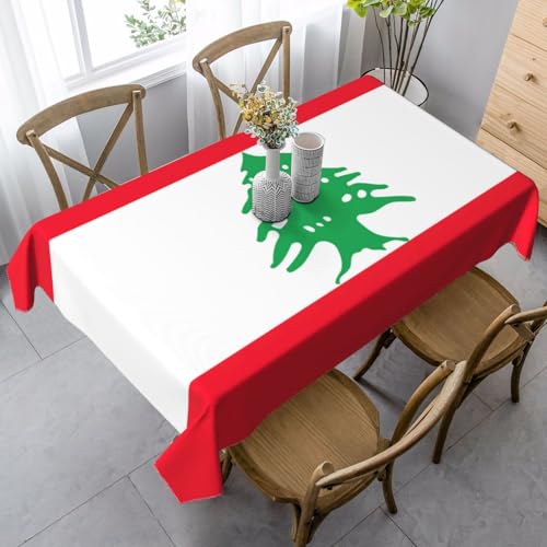 SABFWF Rechteckige Tischdecke mit Libanon-Flagge, Thanksgiving-Tischdecke, dekorative Tischdecke von SABFWF