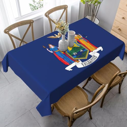 SABFWF Rechteckige Tischdecke mit New York-Flaggen-Druck, Thanksgiving-Tischdecke, dekorative Tischdecke von SABFWF