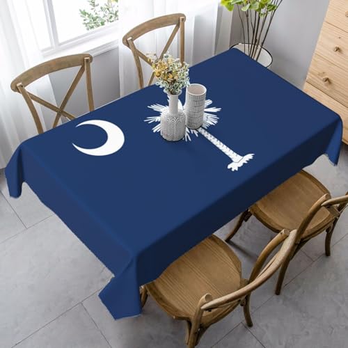 SABFWF Rechteckige Tischdecke mit South Carolina-Flaggen-Druck, Thanksgiving-Tischdecke, dekorative Tischdecke von SABFWF