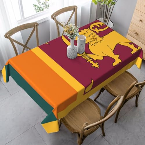 SABFWF Rechteckige Tischdecke mit Sri-Lanka-Flaggen-Druck, Thanksgiving-Tischdecke, dekorative Tischdecke von SABFWF