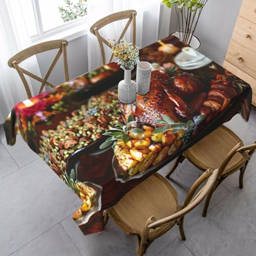 SABFWF Rechteckige Tischdecke mit Thanksgiving-Druck, dekorative Tischdecke von SABFWF