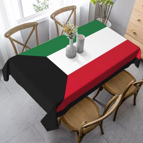 SABFWF Rechteckige Tischdecke mit kuwaitischer Flagge, Erntedankfest, dekorative Tischdecke von SABFWF