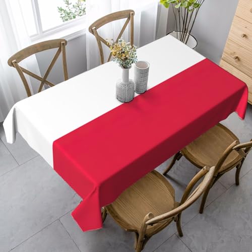 SABFWF Rechteckige Tischdecke mit polnischem Flaggenaufdruck, Thanksgiving-Tischdecke, dekorative Tischdecke von SABFWF