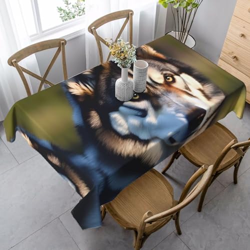 SABFWF Rechteckige Tischdecke mit schönem Husky-Druck, Thanksgiving-Tischdecke, dekorative Tischdecke von SABFWF