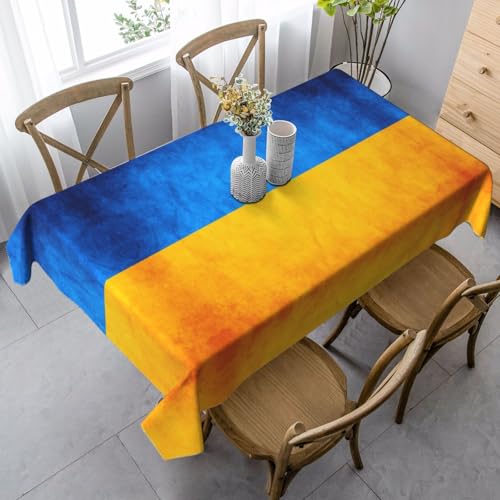 SABFWF Rechteckige Tischdecke mit ukrainischem Flaggenaufdruck, Thanksgiving-Tischdecke, dekorative Tischdecke von SABFWF