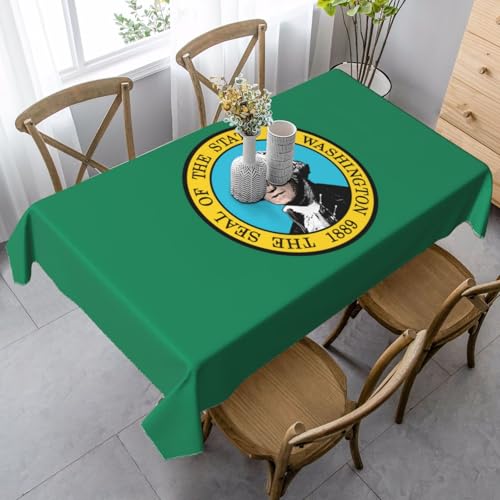 SABFWF Tischdecke mit Washington-Flaggen-Druck, rechteckige Tischdecke, Thanksgiving Tischdecke, dekorative Tischdecke von SABFWF