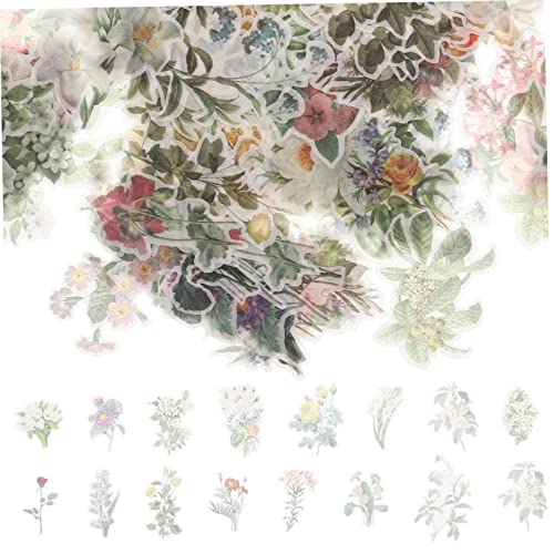 SAFIGLE 120St Vintage Blumen Aufkleber Reise Sammelalbum Aufkleber für Laptops Scrapbooking Sticker Scrapbook Stickers Etiketten Zubehör für ästhetische Journale Sammelalbum liefert PVC von SAFIGLE