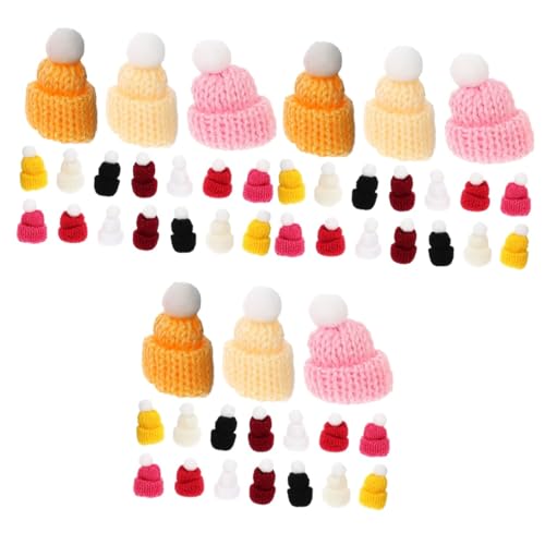 SAFIGLE 150 Stk Mini-Mütze Mini Strickmützen Puppenhüte Partyhut Mini-Weihnachtsmütze Mini-Puppen Mini-Dekor Bastelhüte Weihnachtsmützen Hutschmuck dekorative Strickmützen Polyester von SAFIGLE