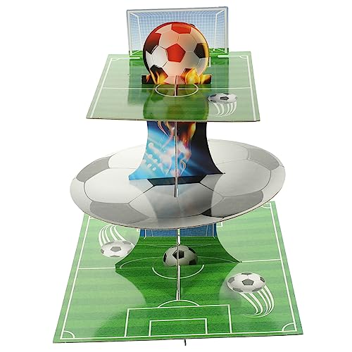 SAFIGLE 2st Fußball-kuchenständer Multifunktions-cupcake-ständer Party-kuchenplatte Fußball-cupcake-ständer Dekor Halter Zum Präsentieren Von Desserts Cupcake-backgestell Fußbälle Papier von SAFIGLE