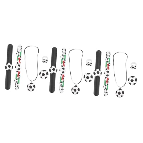 SAFIGLE 3 Sätze Fußball-party- Kinderringe Für Mädchen Fußballhalskette Für Jungen Kinderarmband Sporthalskette Für Jungen Dekorative Fußball-halskette Kinderarmbänder Pvc von SAFIGLE