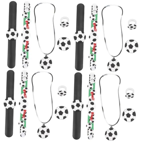 SAFIGLE 4 Sätze Fußball-party- Schlagarmband Selber Machen Lustige Fußball-halskette Sportspielzeug Für Kinder Brosche Spielen Kinder Halskette Kinder-fußball-halskette Ringe Pvc von SAFIGLE