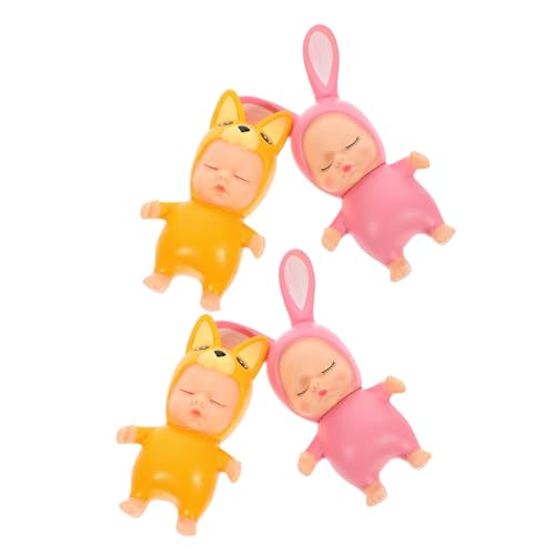 SAFIGLE 4 Stück Schlafender Baby-Kuchen-Korb Windeltorte für Mädchen Puppe aus Harz deko für schreibtisch desk decoration Autozubehör für auto zubehör Tortenfigurenaufsätze Kuchen Zubehör von SAFIGLE