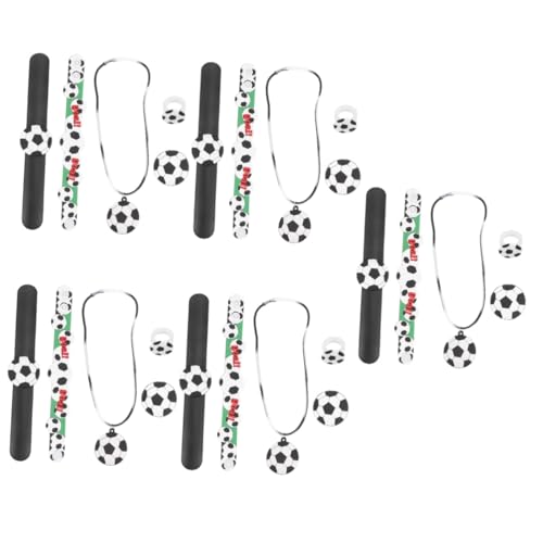 SAFIGLE 5 Sätze Fußball-Party- kindergeburtstags mitgebsel fußball geschenkideen Brosche spielen Halsketten für Teenager-Mädchen einhandzwinge spielzeug Brosche für Party DIY-Ring von SAFIGLE