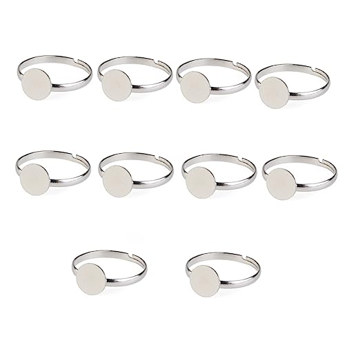 SAFIGLE 8mm Silberne Einstellbare Ring Basen Für Schmuckherstellung Leere Ringe Zum Basteln DIY Schmuck Zubehör Hochwertige Metallringe Für Kreative Projekte von SAFIGLE