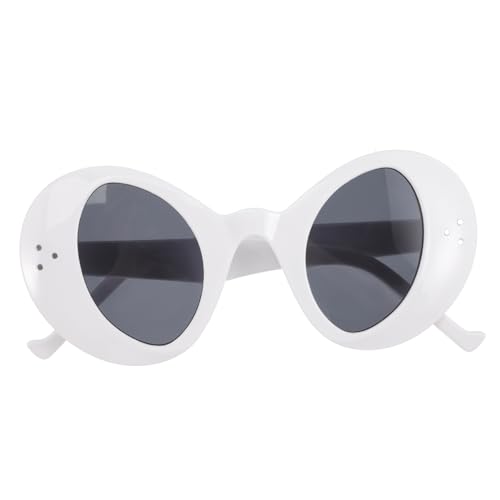 SAFIGLE Sonnenbrille Männer Cosplay Alien-Kostüm außerirdische Brille prop halloween brillen faschingsbrille außerirdische Brillen für Erwachsene außerirdisches Brillenzubehör Stk Weiß von SAFIGLE