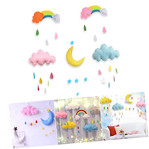 SAFIGLE Wandwolken Im Kinderzimmer Regentropfen Im Kinderzimmer Girlande Aus Filz Wolke Wanddekoration Hängendes Regenbogendekor Hängende Wolke Geburtstagsparty Liefert Baby Die Wolken von SAFIGLE