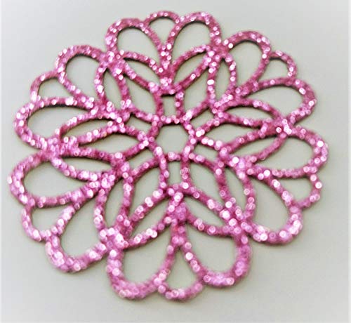 Rosette Farbe Rosa Pink 4 cm zum Aufbügeln Glitter Hotfix Rosette Farbe Rosa Pink 4 cm zum Aufbügeln Glitter Hotfix von SAFIRMES