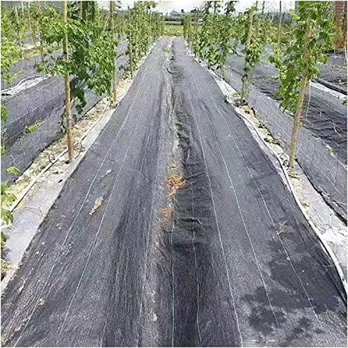 SAFWELAU Mulchfolie Gartenvlies Unkrautvlies Heavy Duty Unkraut Block Gartenmatte Black Woven Roll Bodenbedeckung 0.6M Breite x 1M-200M Länge(0.6mx100m/2ftx328ft) von SAFWELAU