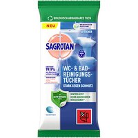 SAGROTAN® Desinfektionstücher WC & Bad 1-lagig weiß, 60 St. von SAGROTAN®