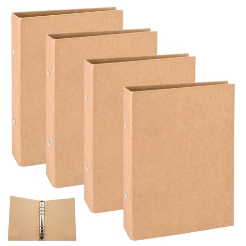 4 Stück Ringbuch A5 Nachfüllbar Nachfüllpapier 6 Löcher Ringordner A5 Einband Kraftpapier für Füllpapier Notebook Schulbüro Schreibwarenbedarf von SAIJIAN