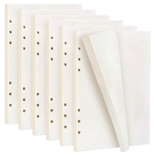 6 Pack A5 Nachfüllpapier 6 Löcher Gepunktetes Papier 270 Blätter/ 540 Seiten Refill Paper A5 Nachfülleinlagen Notizpapier für Ringbucheinlagen Nachfüllbar A5 Notizbuch von SAIJIAN