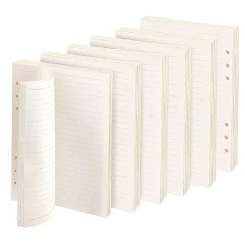 6 Pack A5 Nachfüllpapier 6 Löcher Papier Liniert 270 Blätter/ 540 Seiten Refill Paper Notizpapier für Ringbucheinlagen Nachfüllbar A5 Notizbuch von SAIJIAN