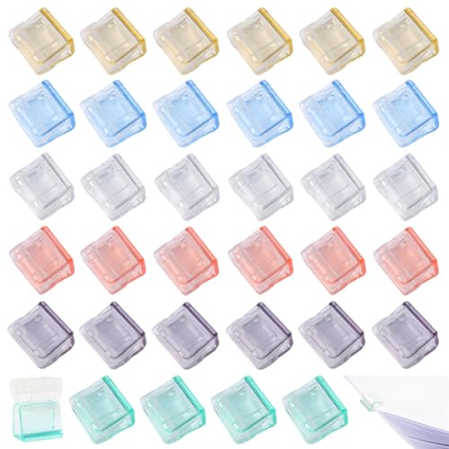 90 Stück Clam Clip Hefter Clip Reusable Creative Stapler Dokumenten Buchecken Clips Transparentes Binder Clips Bunte Kunststoff Papier Push Clip Bindeklammer Kleiner Halteclip 6 Farben von SAIJIAN