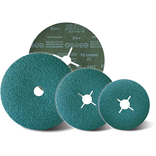 Sait 77993 SAITDISC 7II Fiberscheiben, 180mm x 22mm, 60 Körnung, XT Typ, 100 Stück von SAIT