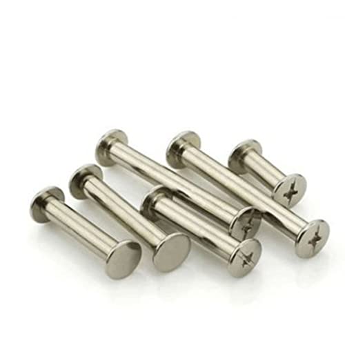 SAJMAKUWLA Chicago Screws, 10 Sets M5 x 4 mm bis 50 mm Metall-Bindungsschrauben, Nägel, Nieten, Nieten for Fotoalbum, schwarzes Nickel-Messing(M5X12) von SAJMAKUWLA