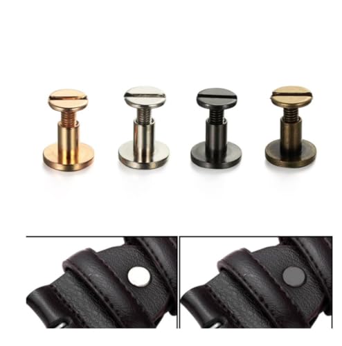 SAJMAKUWLA Chicago Screws, 10 stücke Flache Runde Kopf Buchhaltung Nähen Werkzeuge Niet Eisen Leder Gepäck Handwerk Schraube Nagel Niet Tuch Knopf(Bronze,8mm) von SAJMAKUWLA