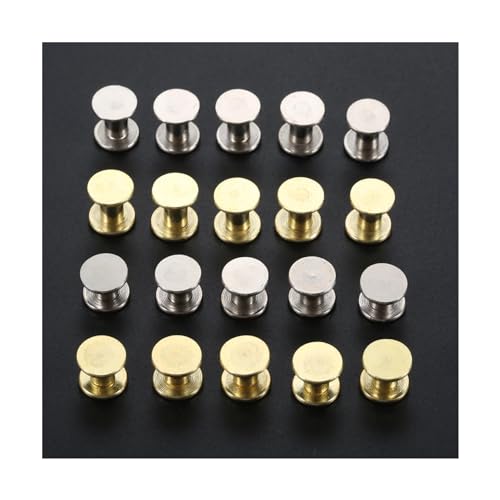 SAJMAKUWLA Chicago Screws, M5*6mm/8mm Butt Nieten Konto Bücher Fotoalbum Schraube Snap Niet Schrauben Montage Bolzen 10 stücke(Gold,M5 X 8) von SAJMAKUWLA