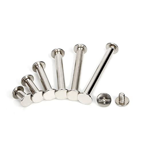 SAJMAKUWLA Chicago Screws, Silberne Nieten for Lederkalender, Bilderbuch, Kontobuch, Rezept, Schraube, Punk-Zubehör, Nieten(8mm) von SAJMAKUWLA