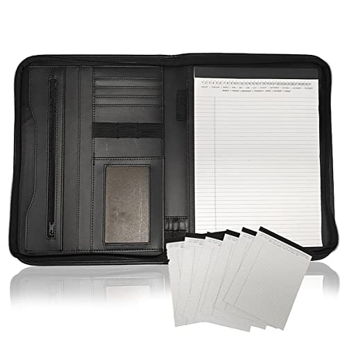 SAJMAKUWLA Padfolio-Portfolio, PU-Leder-Ordner, Business-Notizblockhalter for Lebensläufe, Interview-Schreibblock-Ordner, Rechtsblock-Portfolios mit 20 Seiten, Notizbuch for Frauen/M(Notepad) von SAJMAKUWLA