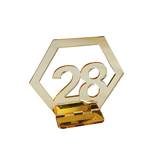 SAJMAKUWLA Stainless Steel Table Number,Restaurant Table Numb Hochzeit 1–30, Tischkarten aus Acrylspiegel in Gold, 9 x 10 cm, for Hochzeiten, Ehejubiläen, Veranstaltungen, Partyzubehör von SAJMAKUWLA