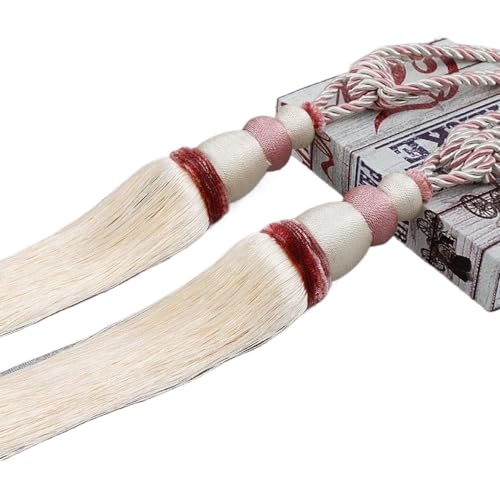 SAJMAKUWLA Tassel Cord Curtain, 2 Stück hängende Ballgurte Vorhanggurt Krawattenseil Vorhangzubehör Beige von SAJMAKUWLA