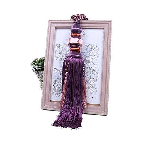 SAJMAKUWLA Tassel Cord Curtain, 2 Stücke Lila Quaste Vorhang Einzelne Kugel Hängende Kugel Spinning Vorhang Riemen Hängende Quaste(Purple) von SAJMAKUWLA