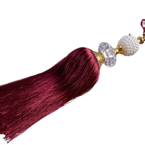 SAJMAKUWLA Tassel Cord Curtain, 2 Stücke Perlen Ball Pompon Vorhang Haken Hängen Riemen Binden Lanyard Quasten Lob Vorhang Zubehör Raffhalter/5(8) von SAJMAKUWLA