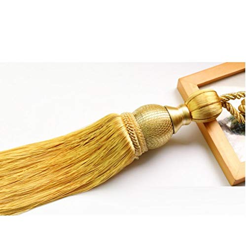 SAJMAKUWLA Tassel Cord Curtain, 2 Stücke Vorhang Hängende Kugel Quaste Raffhalter Zurrgurt Lobbing Gurt Goldene Schnalle Neue Heimdekoration/Rot(Yellow) von SAJMAKUWLA