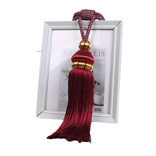 SAJMAKUWLA Tassel Cord Curtain, 2 Stücke Vorhang Riemen Quaste Polyester Pilz Hängende Kugel Hängende Ohr Kastanienbraun von SAJMAKUWLA