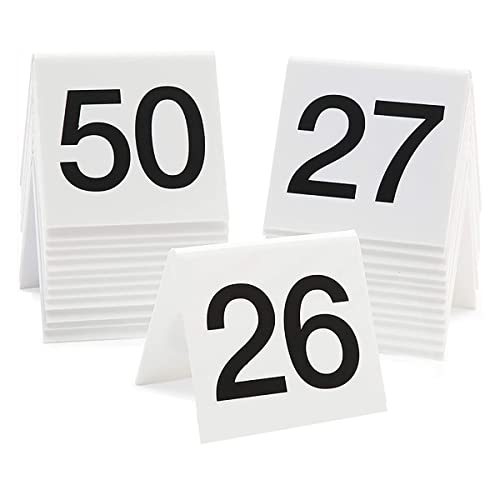 Stainless Steel Table Number,restaurant table numb Acryl-Hochzeit 1–30/50, beidseitig nummerierte Tischaufsteller for Restaurants, Hochzeiten, 80 x 80 mm, Party-, Bankett-, Service-, Bar- und Café-Mar von SAJMAKUWLA